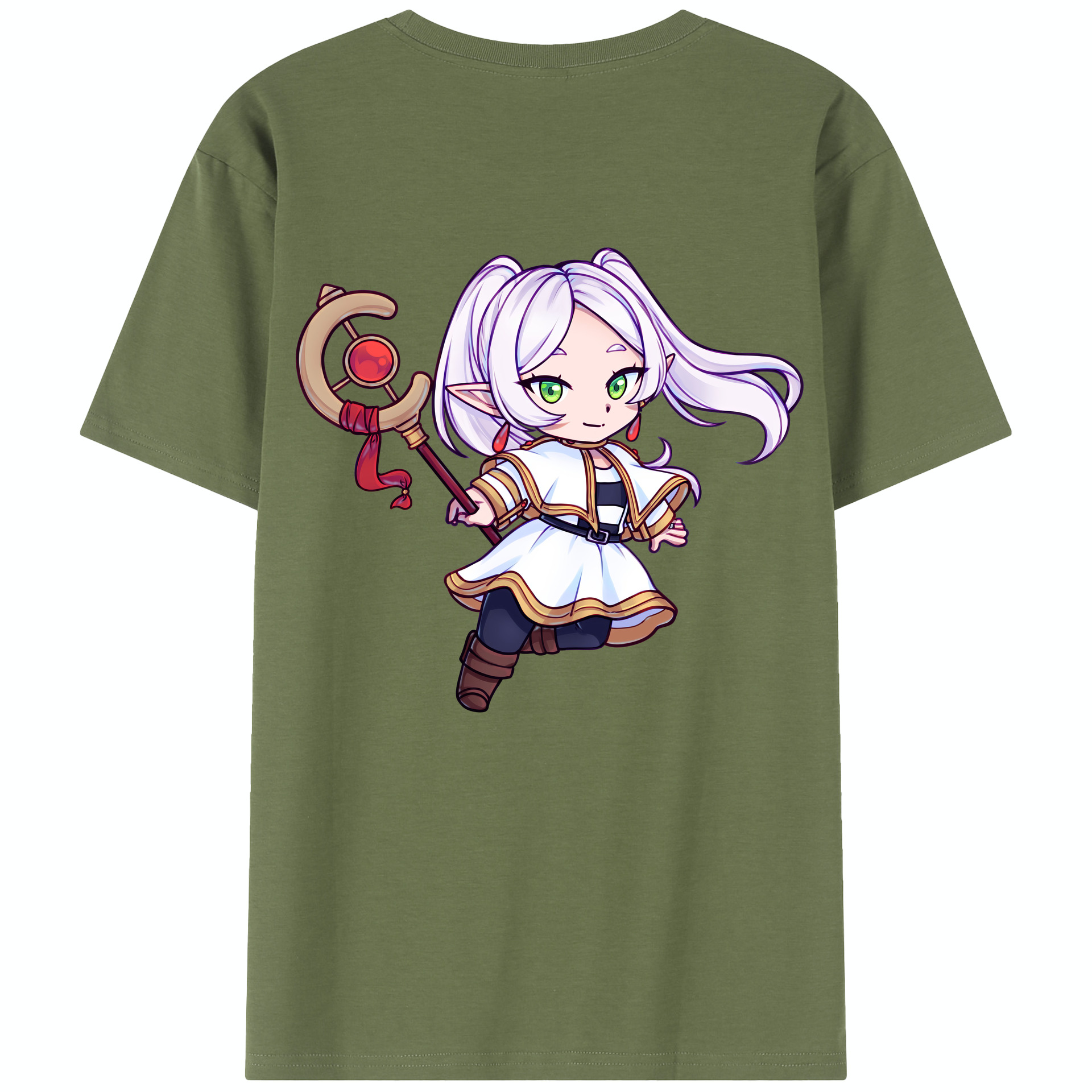 （画像用） 葬送のフリーレン Frieren 綿100％半袖Tシャツ（背面プリント）